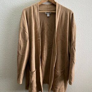 EUC Lands' End Plus Size Cotton Half Milano Open Cardigan Sweater 2X / 20W-22W